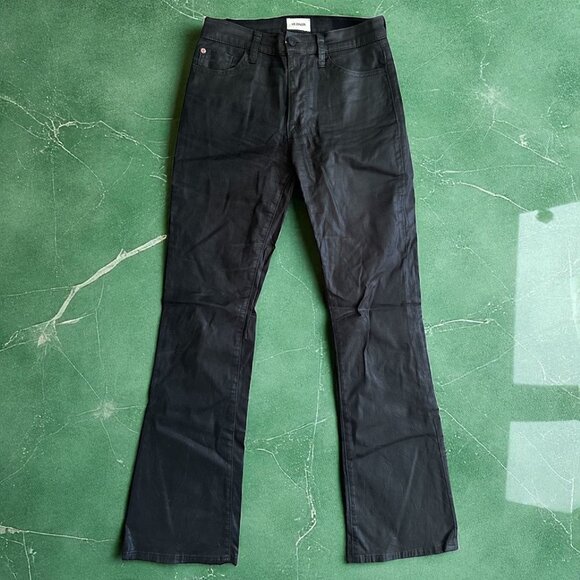 HUDSON Black High Rise Flare Waxed Jeans Size 25 - Picture 1 of 10